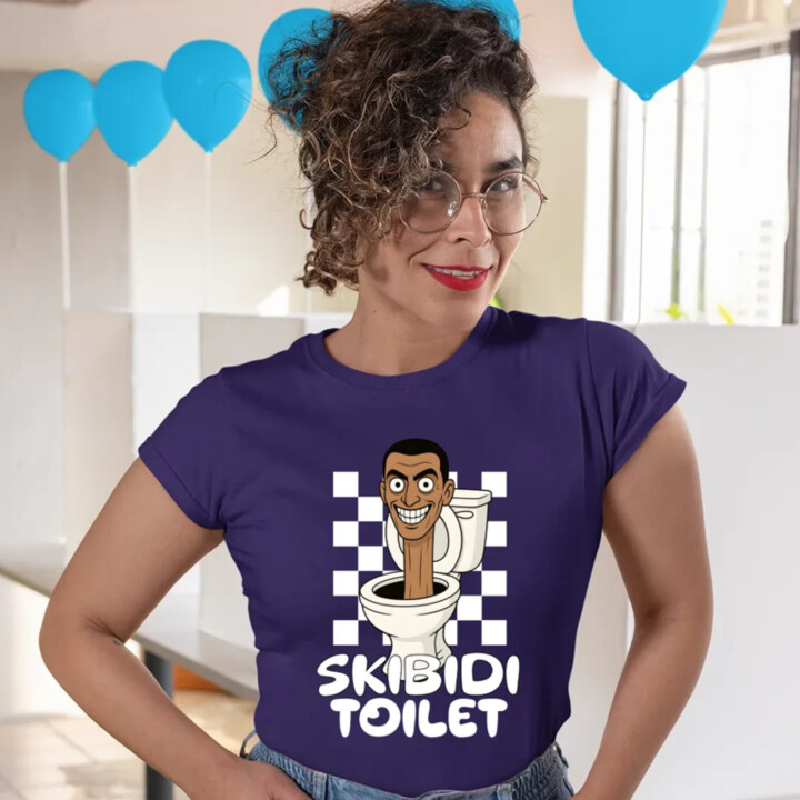 Skibidi toilet - hlava v záchode - dámske tričko s potlačou