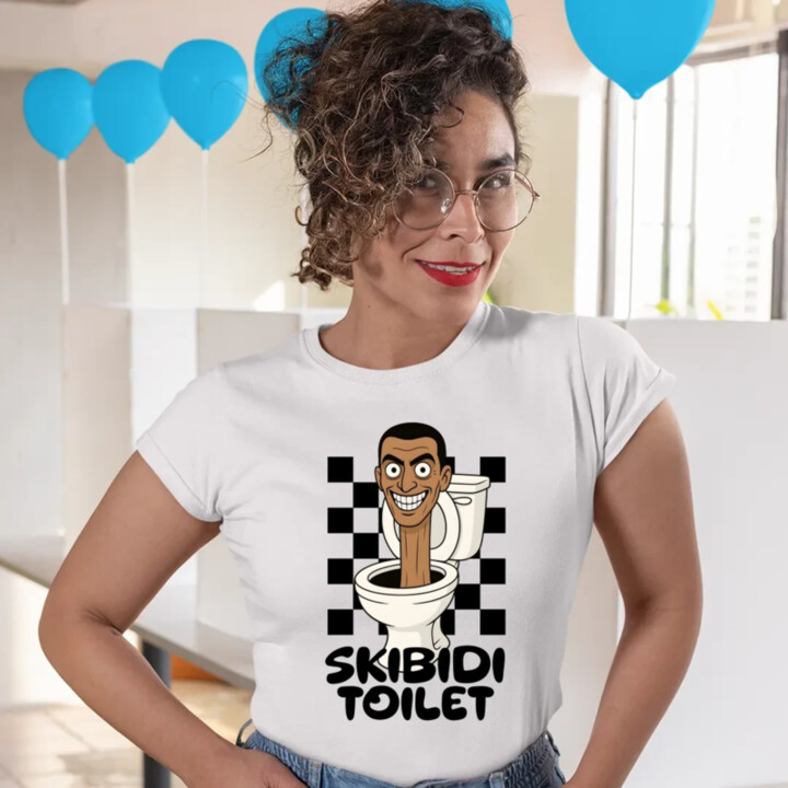 Skibidi toilet - hlava v záchode - dámske tričko s potlačou