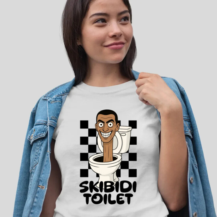 Skibidi toilet - hlava v záchode - dámske tričko s potlačou