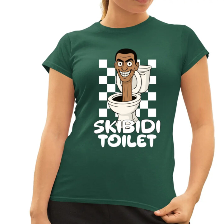 Skibidi toilet - hlava v záchode - dámske tričko s potlačou