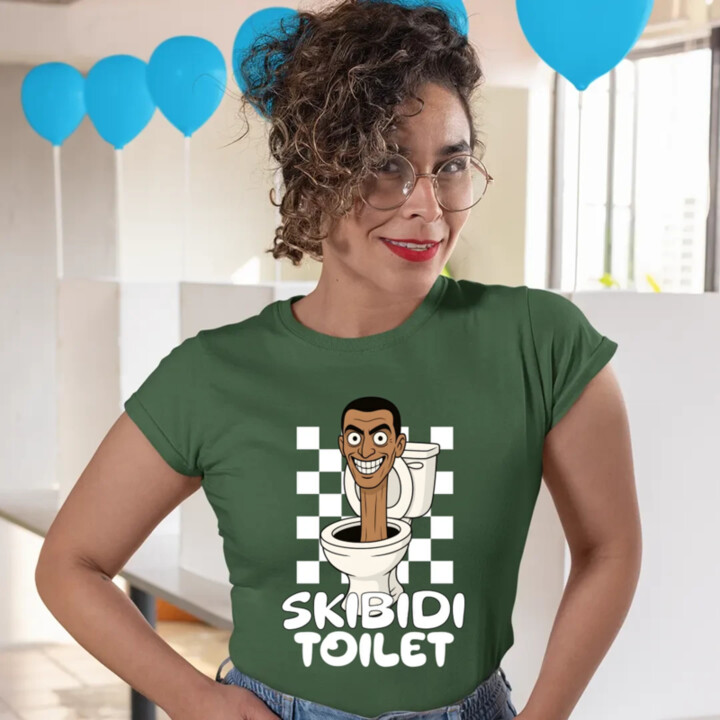 Skibidi toilet - hlava v záchode - dámske tričko s potlačou