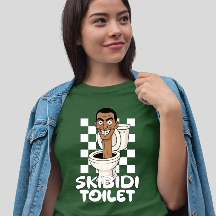 Skibidi toilet - hlava v záchode - dámske tričko s potlačou