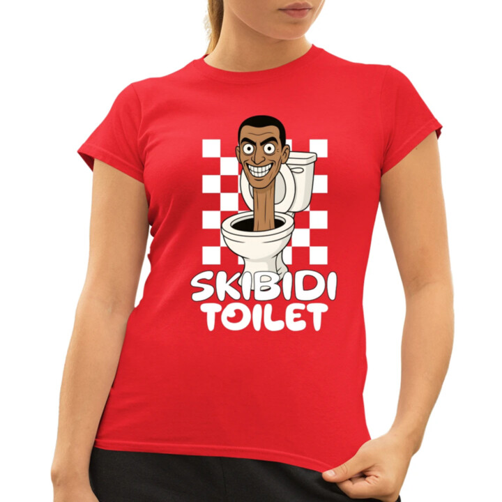 Skibidi toilet - hlava v záchode - dámske tričko s potlačou