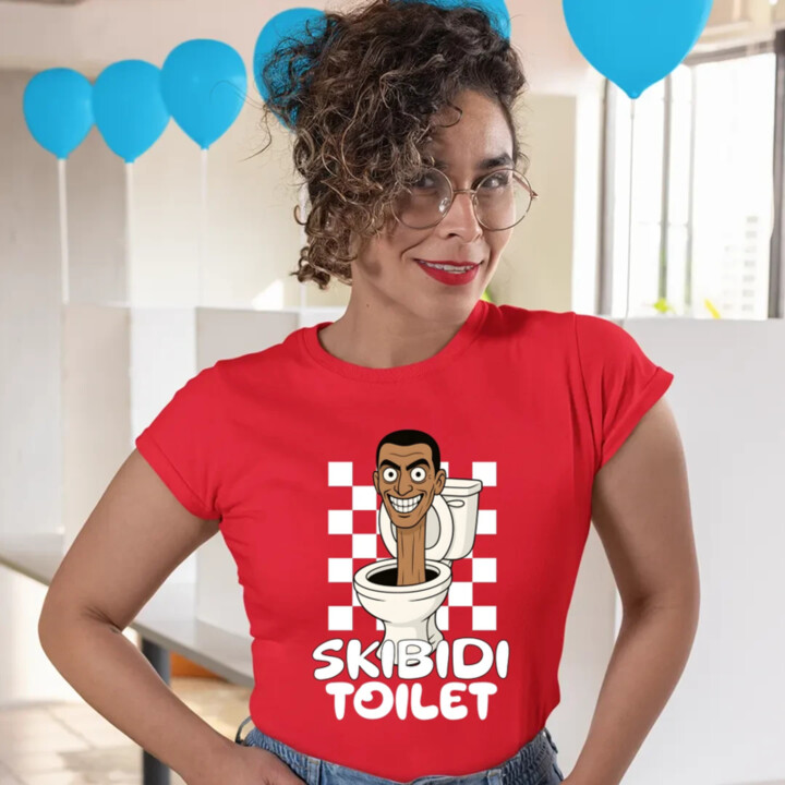 Skibidi toilet - hlava v záchode - dámske tričko s potlačou