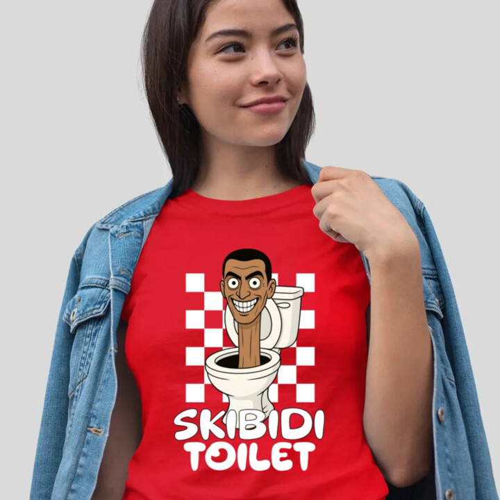 Skibidi toilet - hlava v záchode - dámske tričko s potlačou