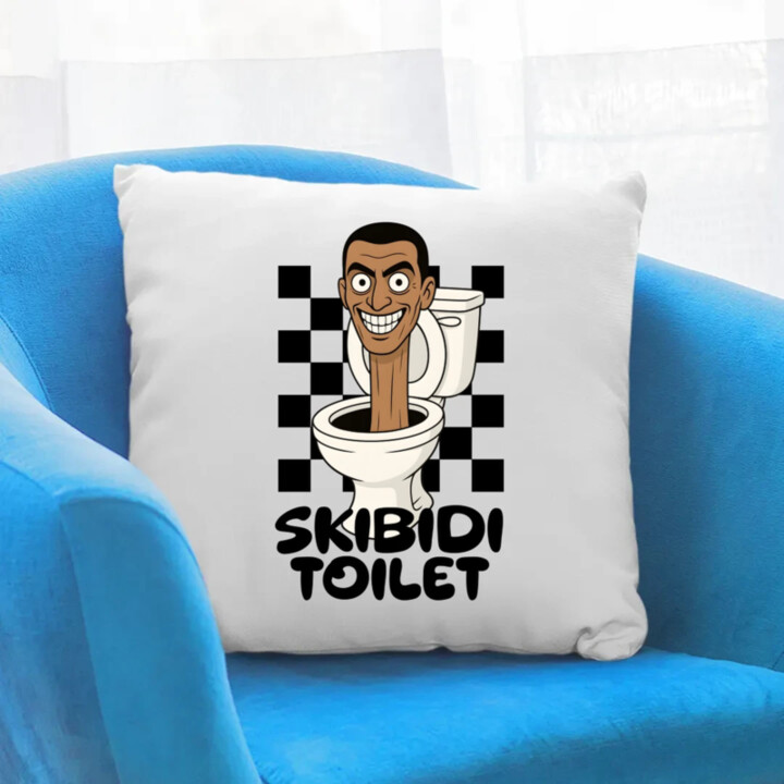 Skibidi toilet - hlava v záchode - vankúš s potlačou