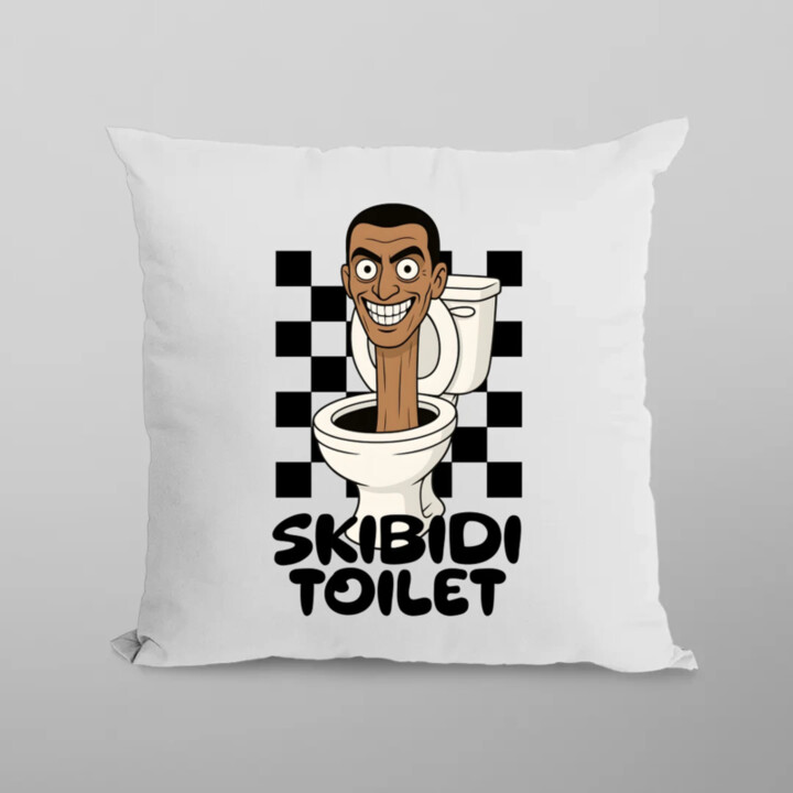 Skibidi toilet - hlava v záchode - vankúš s potlačou