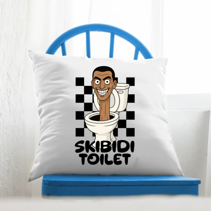 Skibidi toilet - hlava v záchode - vankúš s potlačou
