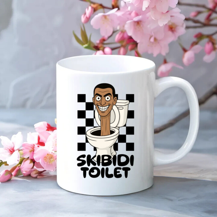 Skibidi toilet - hlava v záchode - keramický hrnček s potlačou