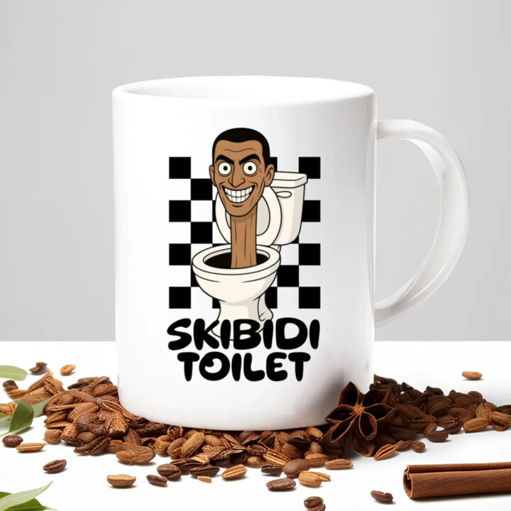 Skibidi toilet - hlava v záchode - keramický hrnček s potlačou