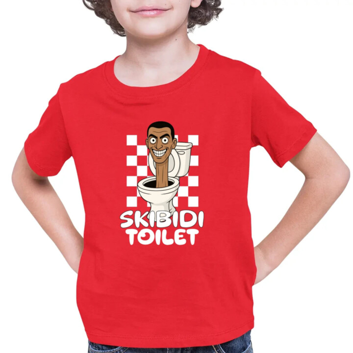 Skibidi toilet - hlava v záchode - detské tričko s potlačou