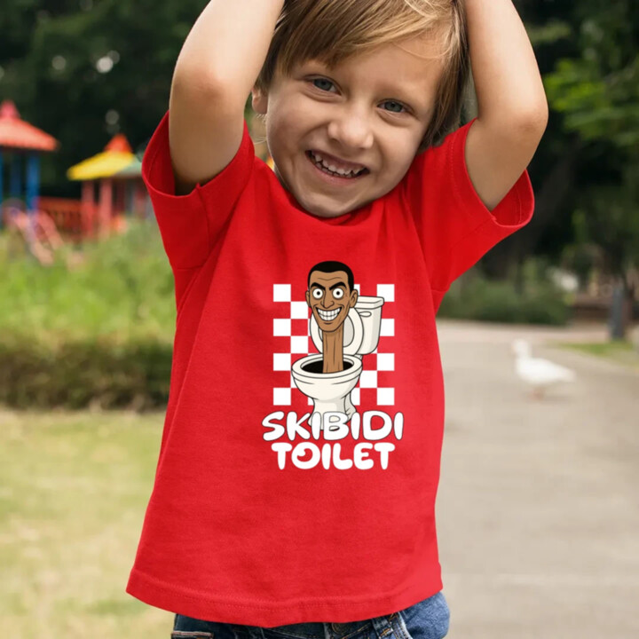 Skibidi toilet - hlava v záchode - detské tričko s potlačou