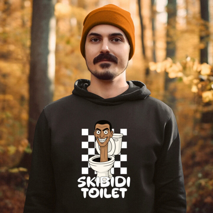 Skibidi toilet - hlava v záchode  - pánska mikina s potlačou