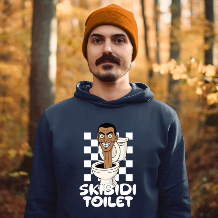 Skibidi toilet - hlava v záchode  - pánska mikina s potlačou