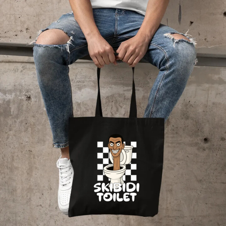 Skibidi toilet - hlava v záchode - taška s potlačou