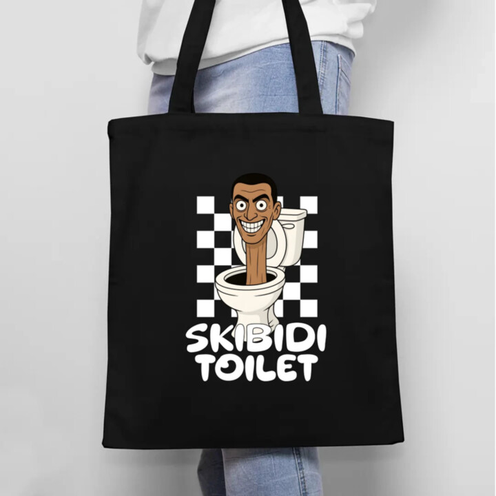 Skibidi toilet - hlava v záchode - taška s potlačou