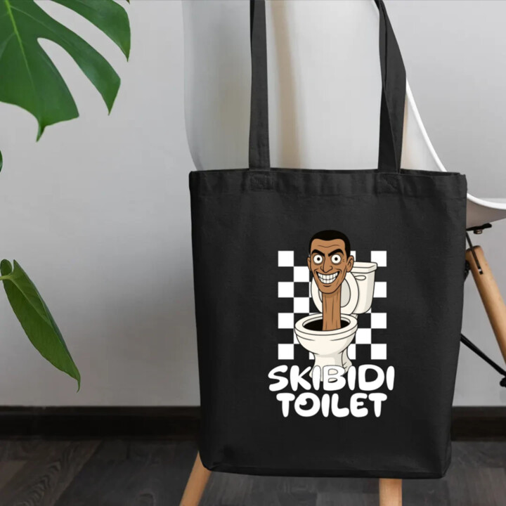 Skibidi toilet - hlava v záchode - taška s potlačou