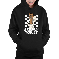 Skibidi toilet - hlava v záchode - detská mikina s kapucňou