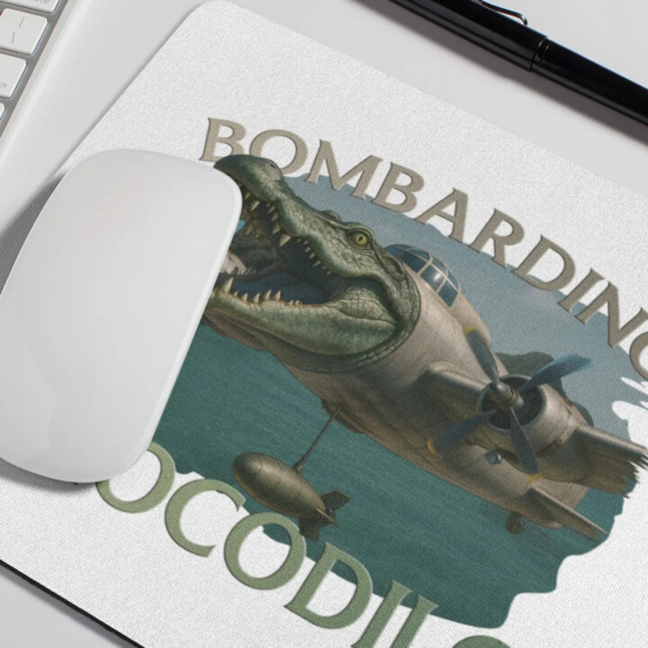 Bombardino Crocodilo - krokodíl bombardér - Italian Brainrot - podložka pod myš
