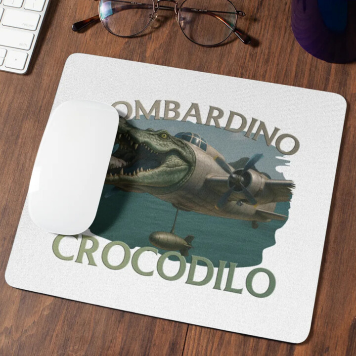 Bombardino Crocodilo - krokodíl bombardér - Italian Brainrot - podložka pod myš