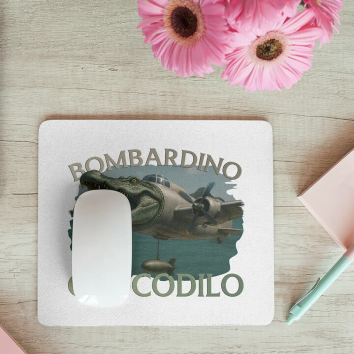 Bombardino Crocodilo - krokodíl bombardér - Italian Brainrot - podložka pod myš