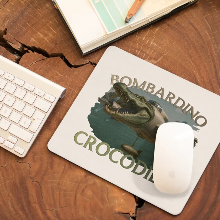 Bombardino Crocodilo - krokodíl bombardér - Italian Brainrot - podložka pod myš