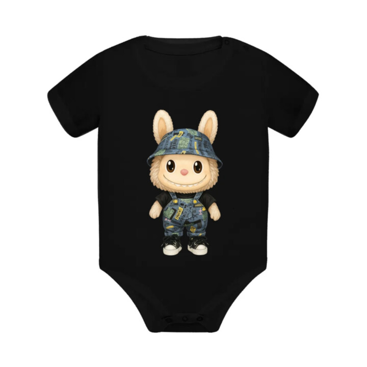 Bábika Bubu v šortkách  - body s potlačou pre fanúšikov Labubu 