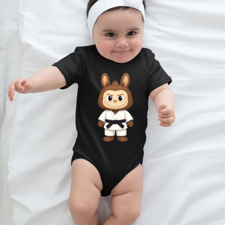 Bábika Bubu bojovník bojových umení  - body s potlačou pre fanúšikov Labubu 