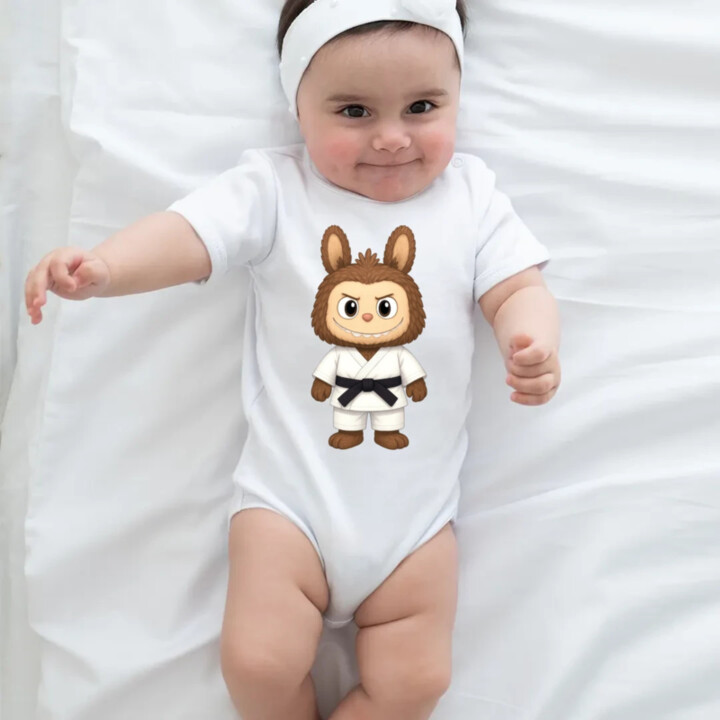 Bábika Bubu bojovník bojových umení  - body s potlačou pre fanúšikov Labubu 
