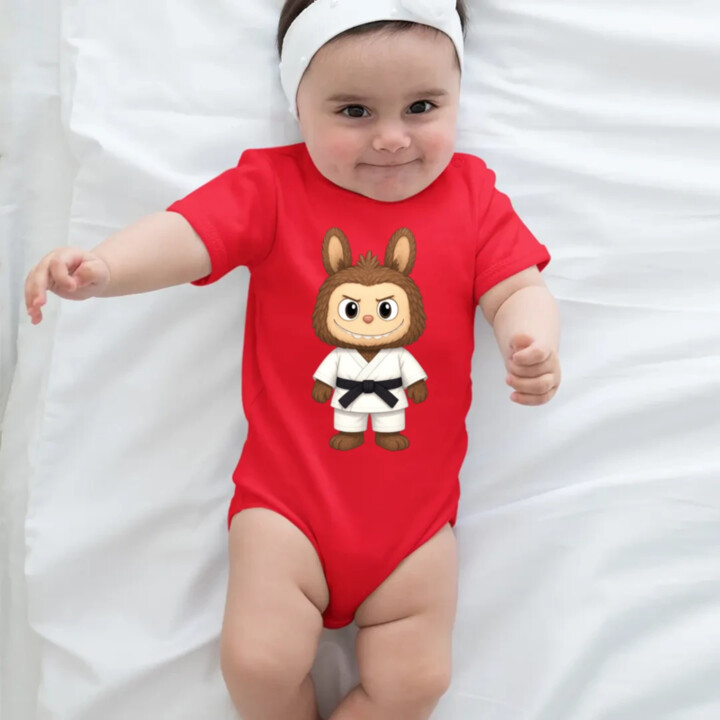 Bábika Bubu bojovník bojových umení  - body s potlačou pre fanúšikov Labubu 