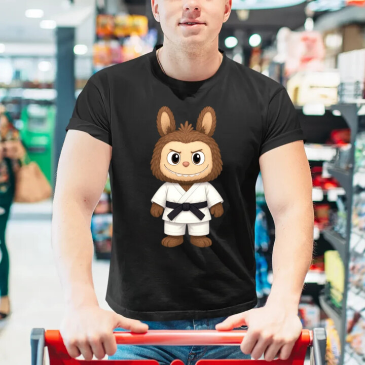 Bábika Bubu bojovník bojových umení - pánske tričko s potlačou pre fanúšikov Labubu 