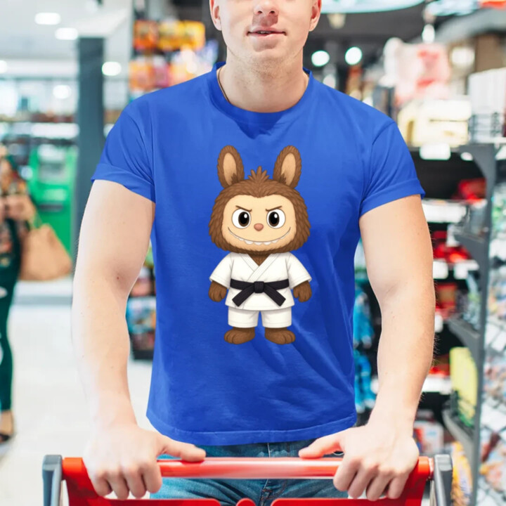 Bábika Bubu bojovník bojových umení - pánske tričko s potlačou pre fanúšikov Labubu 