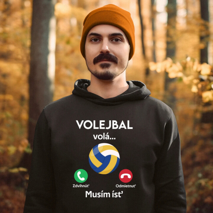 Volejbal volá, musím ísť  - pánska mikina s potlačou