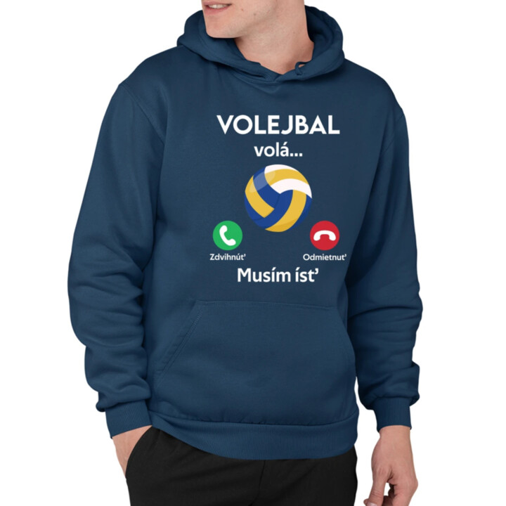 Volejbal volá, musím ísť  - pánska mikina s potlačou