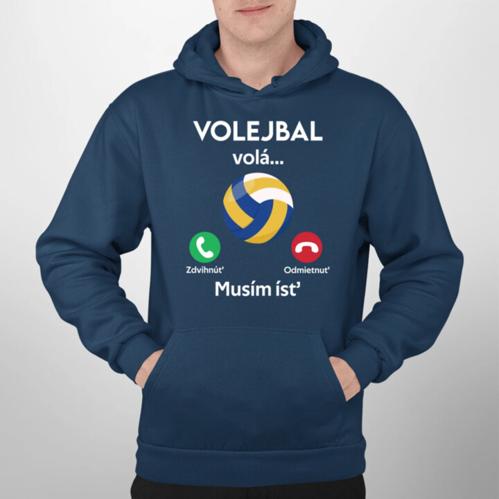 Volejbal volá, musím ísť  - pánska mikina s potlačou
