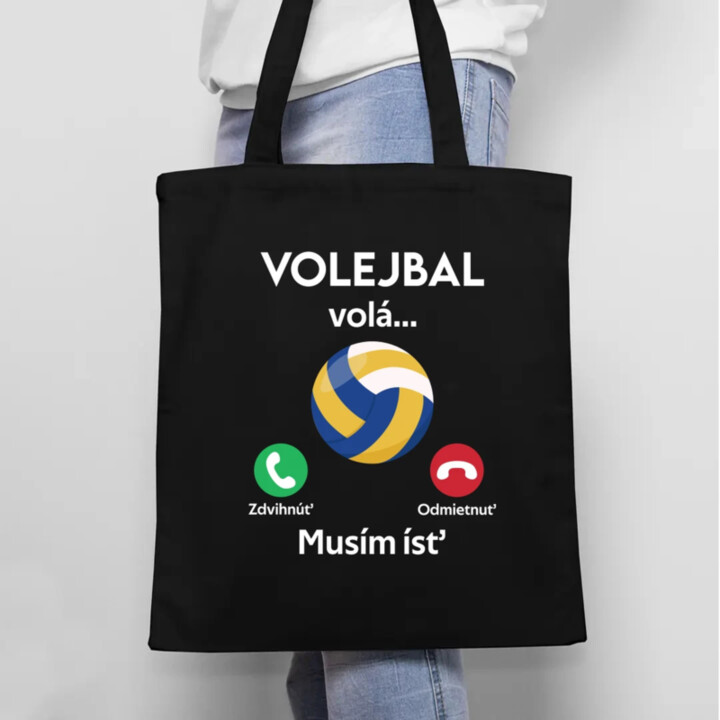 Volejbal volá, musím ísť - taška s potlačou