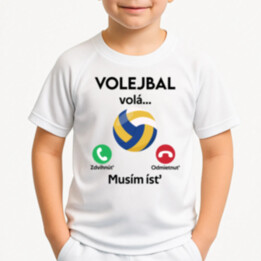 Volejbal volá, musím ísť Detské športové tričko s potlačou