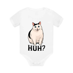 Huh? - biela mačka  - body s potlačou