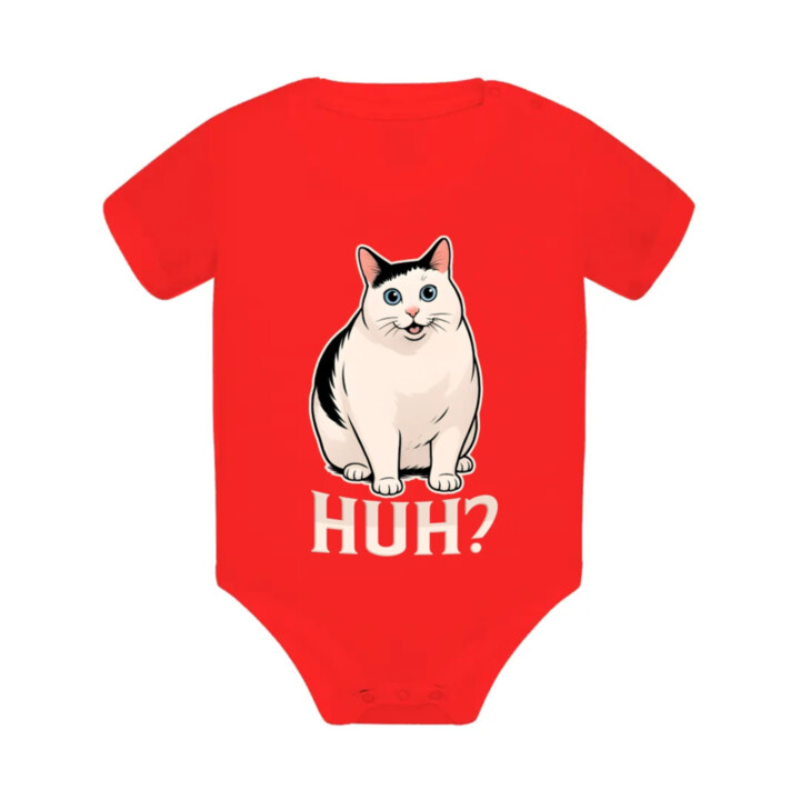 Huh? - biela mačka  - body s potlačou