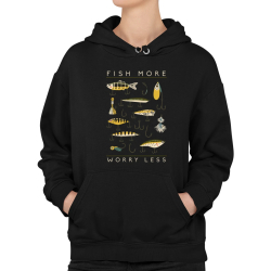 Fish more, worry less  - dámska mikina s potlačou