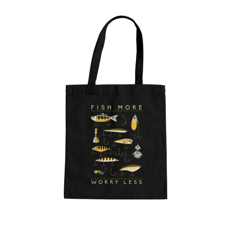 Fish more, worry less - taška s potlačou