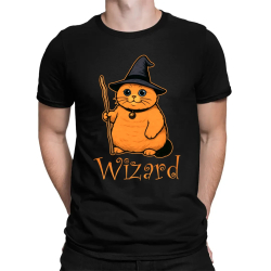 Wizard - mačací čarodejník - pánske tričko s potlačou