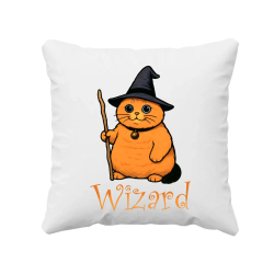Wizard - mačací čarodejník - vankúš s potlačou