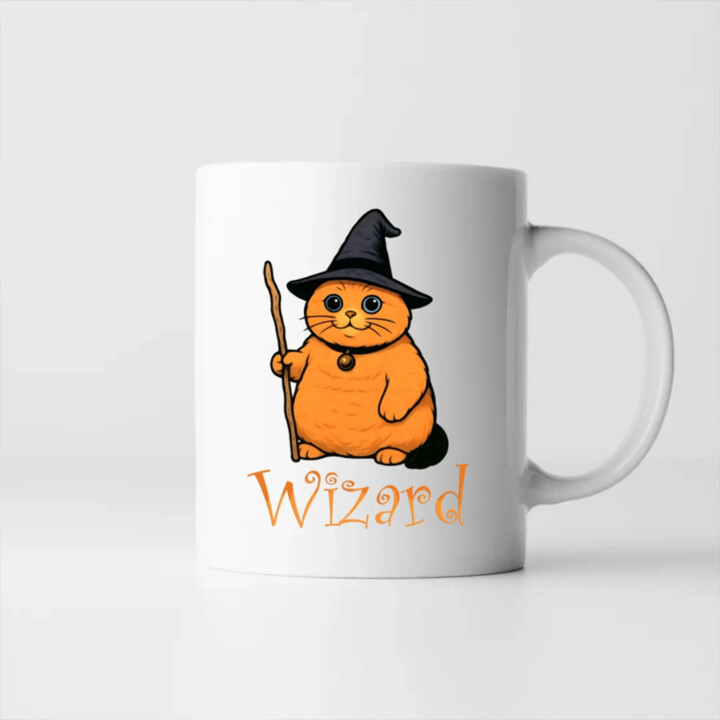 Wizard - mačací čarodejník - keramický hrnček s potlačou