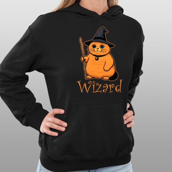 Wizard - mačací čarodejník  - dámska mikina s potlačou
