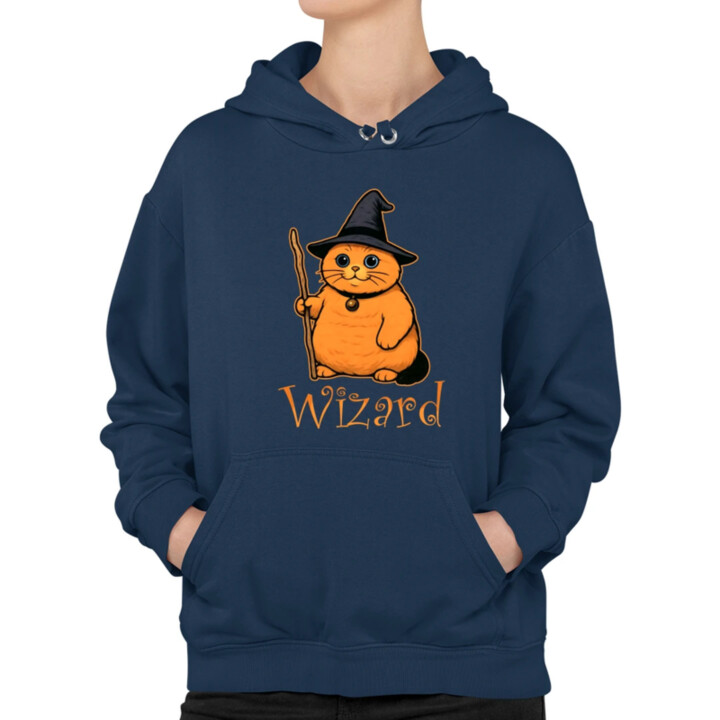 Wizard - mačací čarodejník  - dámska mikina s potlačou