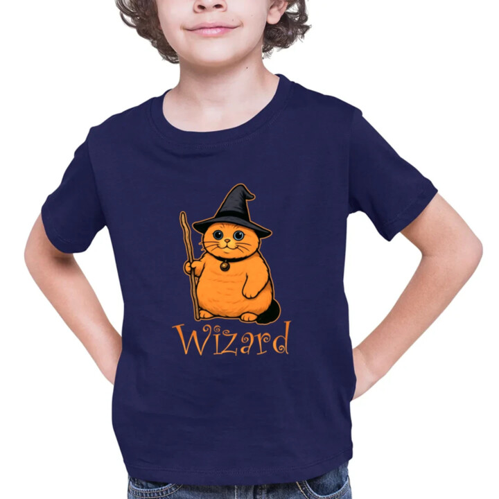 Wizard - mačací čarodejník - detské tričko s potlačou