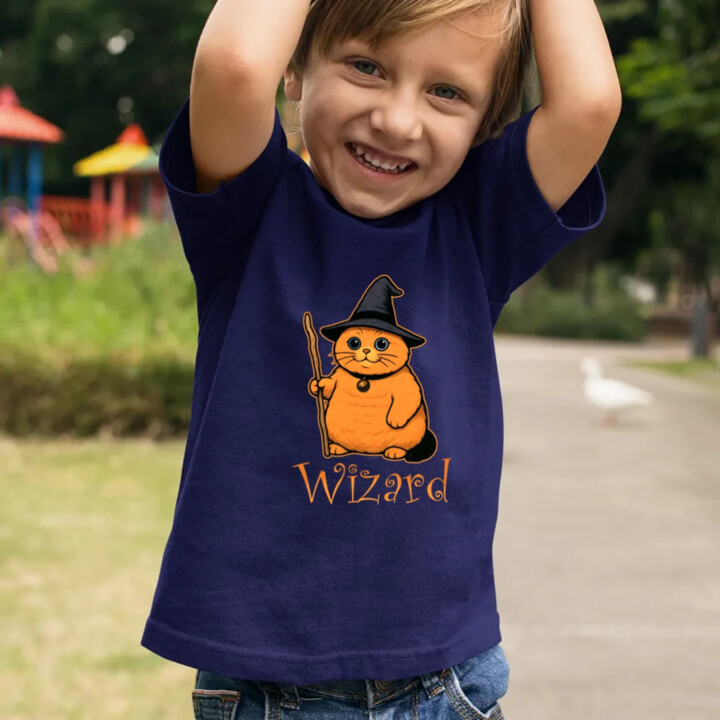 Wizard - mačací čarodejník - detské tričko s potlačou