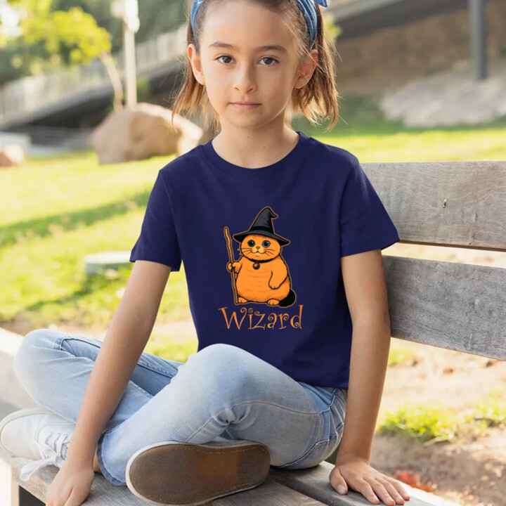 Wizard - mačací čarodejník - detské tričko s potlačou