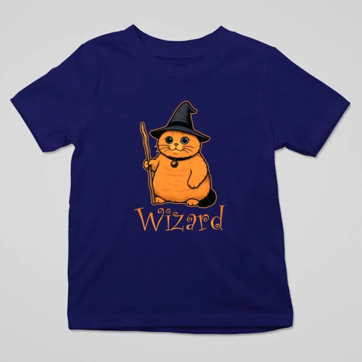 Wizard - mačací čarodejník - detské tričko s potlačou